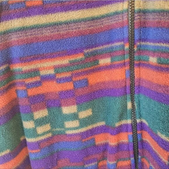 Vintage Columbia Men's 90s Purple Geo Fleece Full Zip Vest Size M - Picture 5 of 7